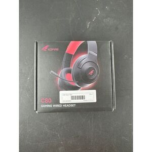 Kofire C80 Gaming Wired Headset Black Red Over Ear with Microphone PC Laptop